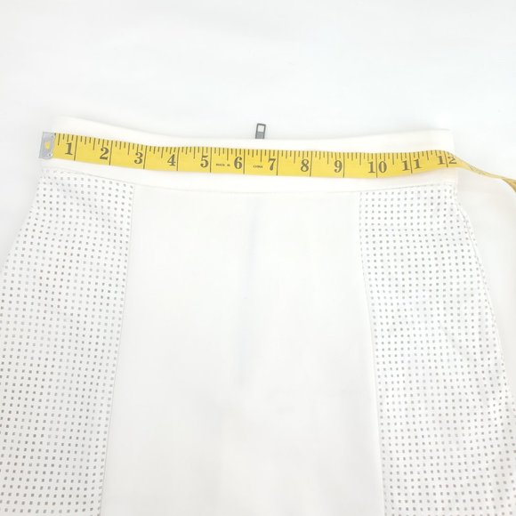 GB Womens White Mesh Comfort Back Zip Ruffled Hem Short A Line Skirts Size XS - Picture 8 of 13